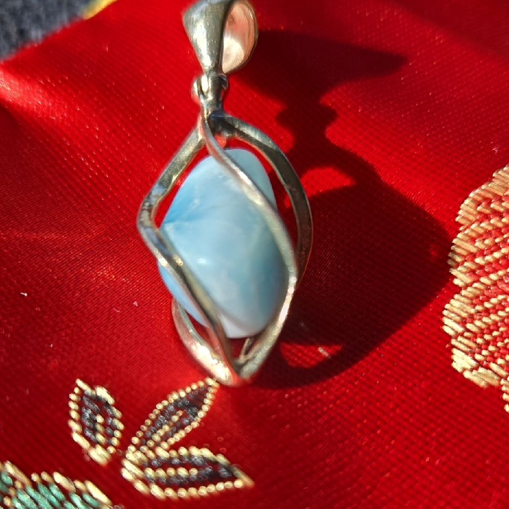 Larimar and Sterling silver pendant.